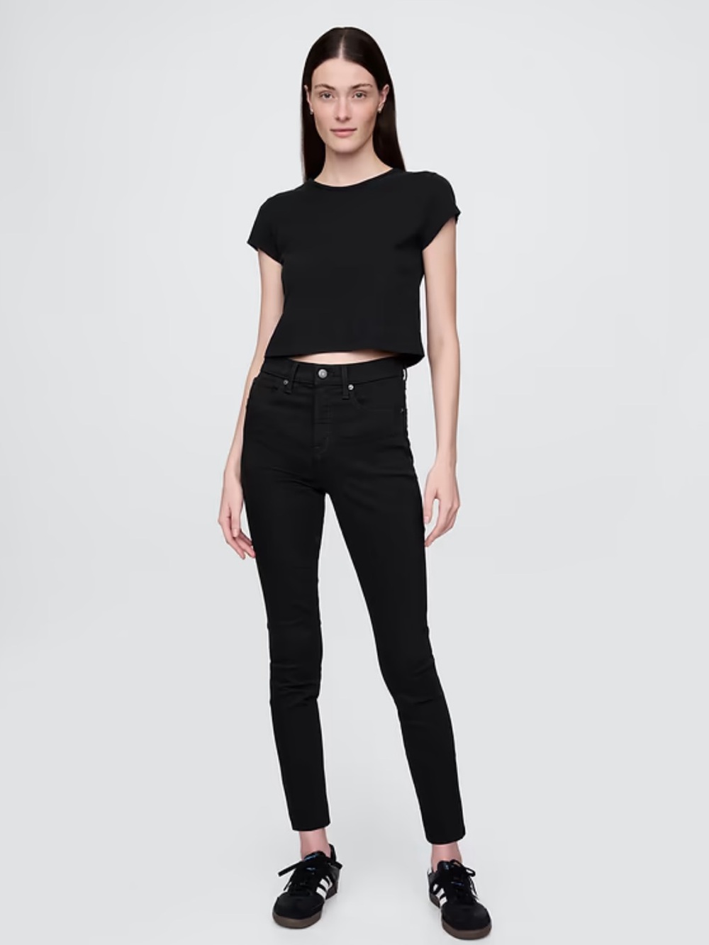 GAP True Skinny High Rise Leggings Jeggings Denim Tall Dark Jeans Black 32 14 L